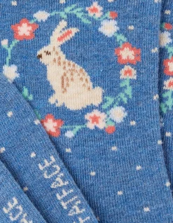 1 Pack Bunny Wreath Socks