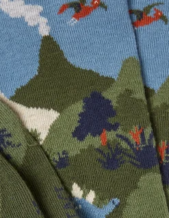 1 Pack Dinosaur Scene Socks