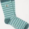 1 Pack Embroidered Bee Stripe Socks