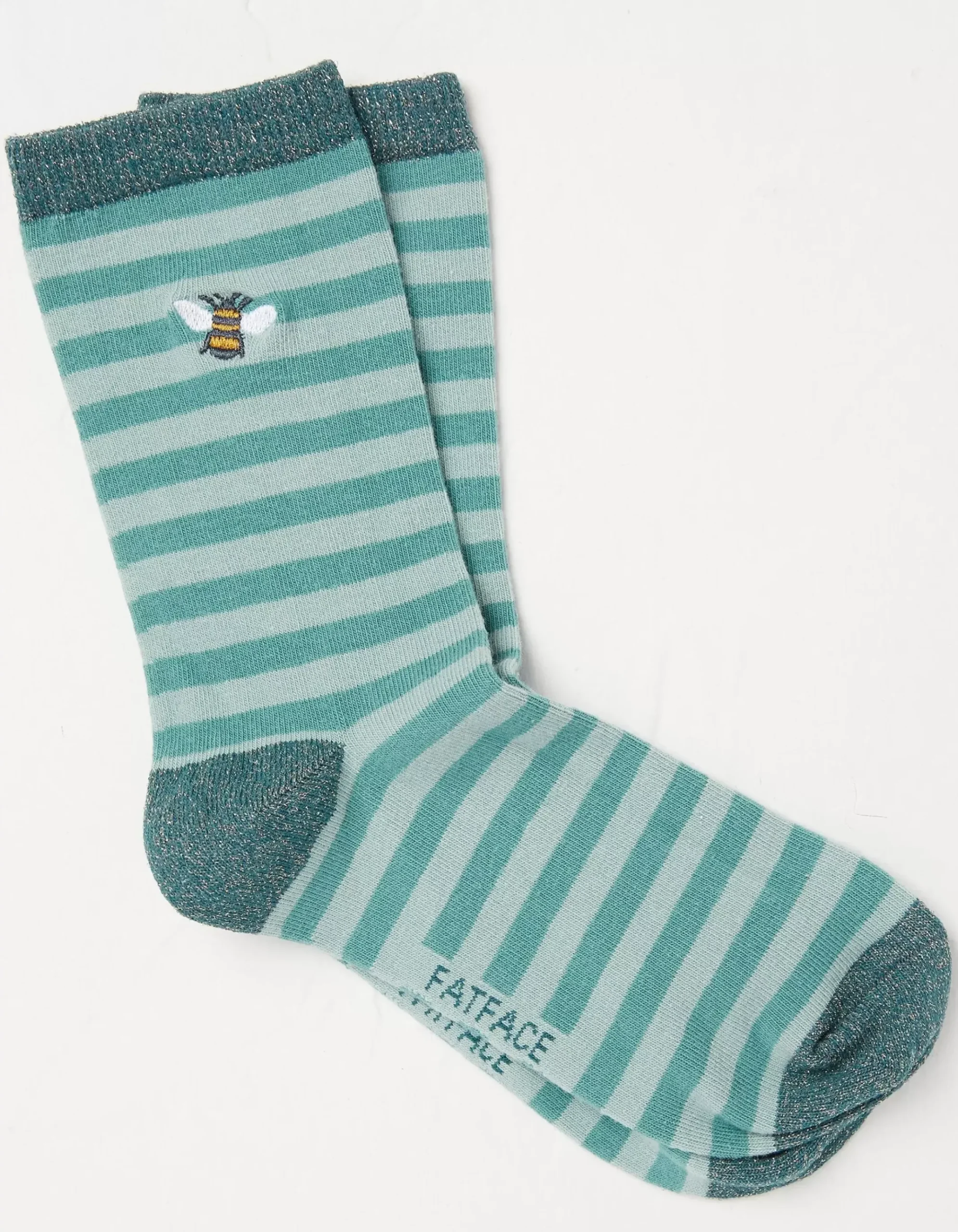 1 Pack Embroidered Bee Stripe Socks
