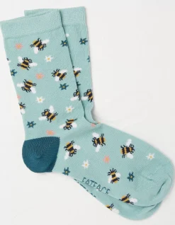 1 Pack Floral Bee Socks