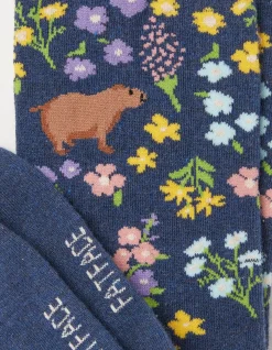 1 Pack Floral Capybara Socks