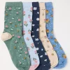 5 Pack Floral Socks