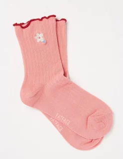1 Pack Flower Rib Socks