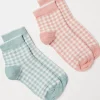 2 Pack Gingham Socks