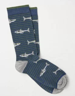 1 Pack Shark Stripe Socks