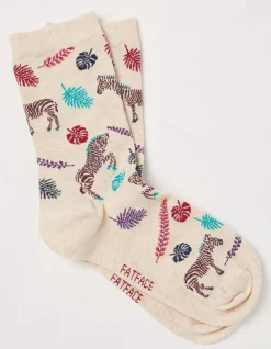 1 Pack Tropical Zebra Socks