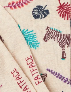 1 Pack Tropical Zebra Socks