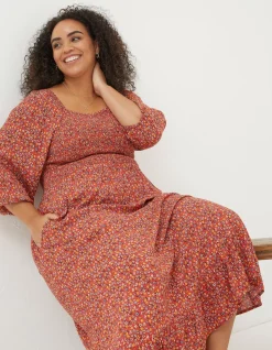 Adele Gradient Floral Midi Dress