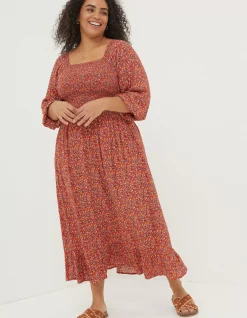 Adele Gradient Floral Midi Dress