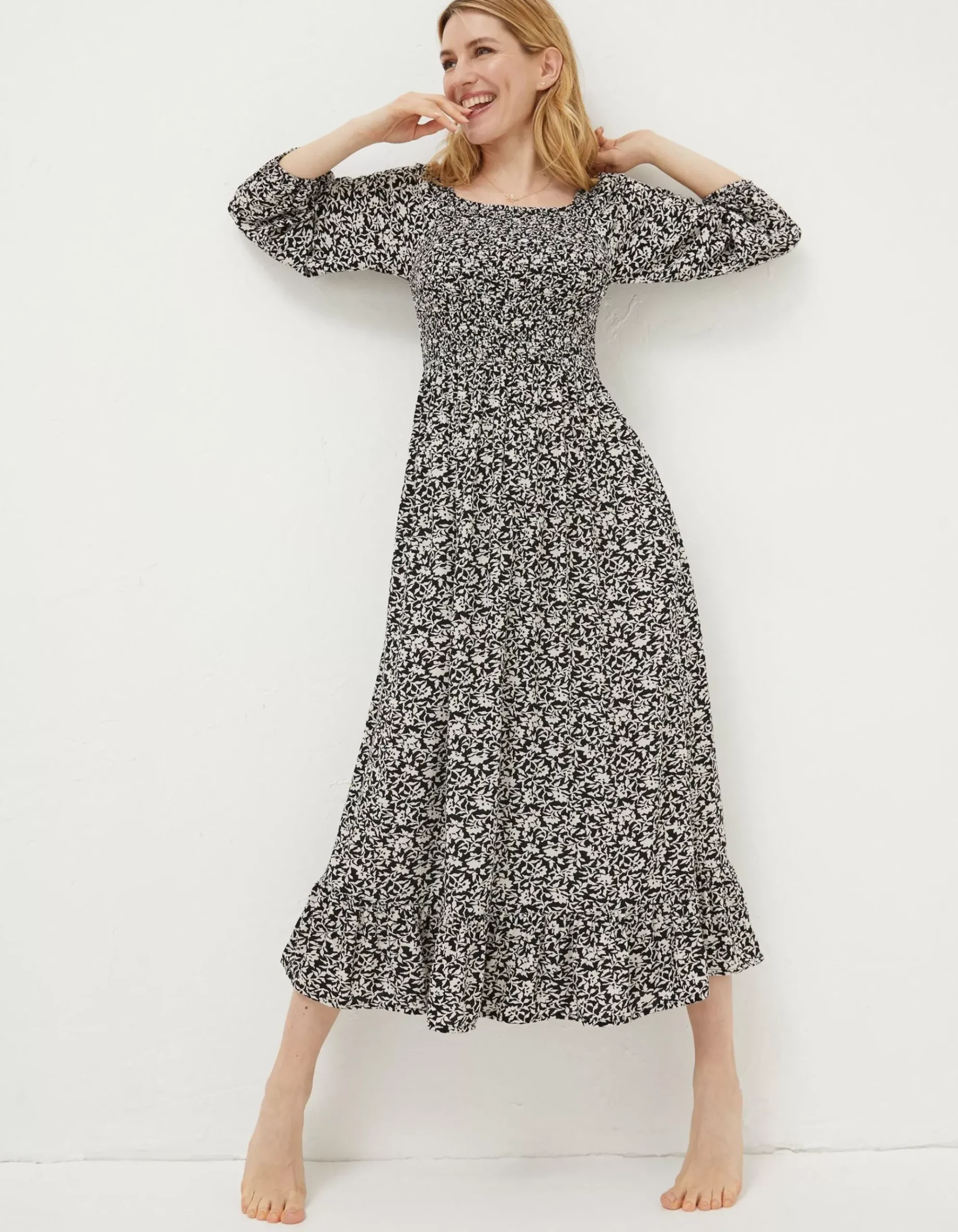 Adele Mono Vines Midi Dress
