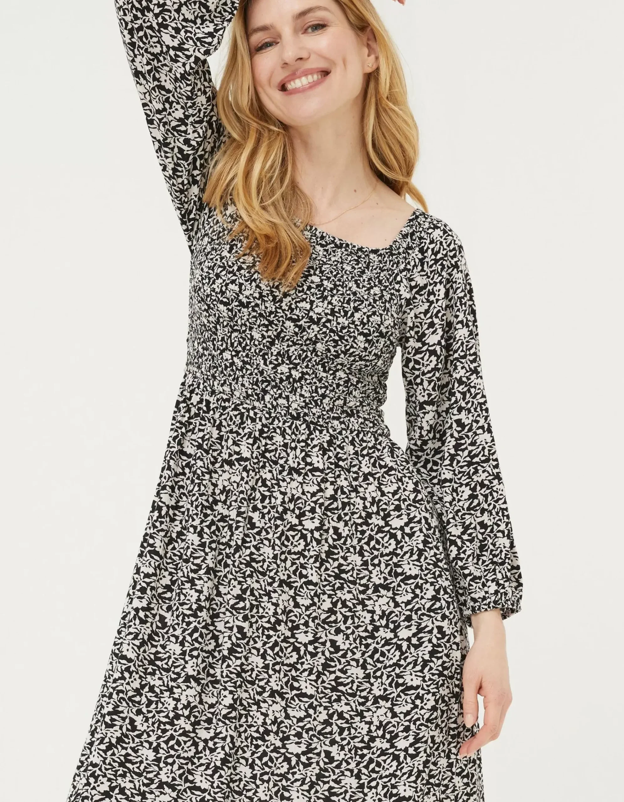 Adele Mono Vines Midi Dress