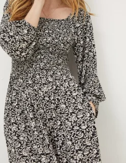 Adele Mono Vines Midi Dress