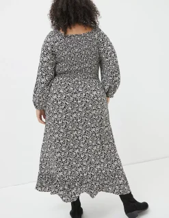 Adele Mono Vines Midi Dress