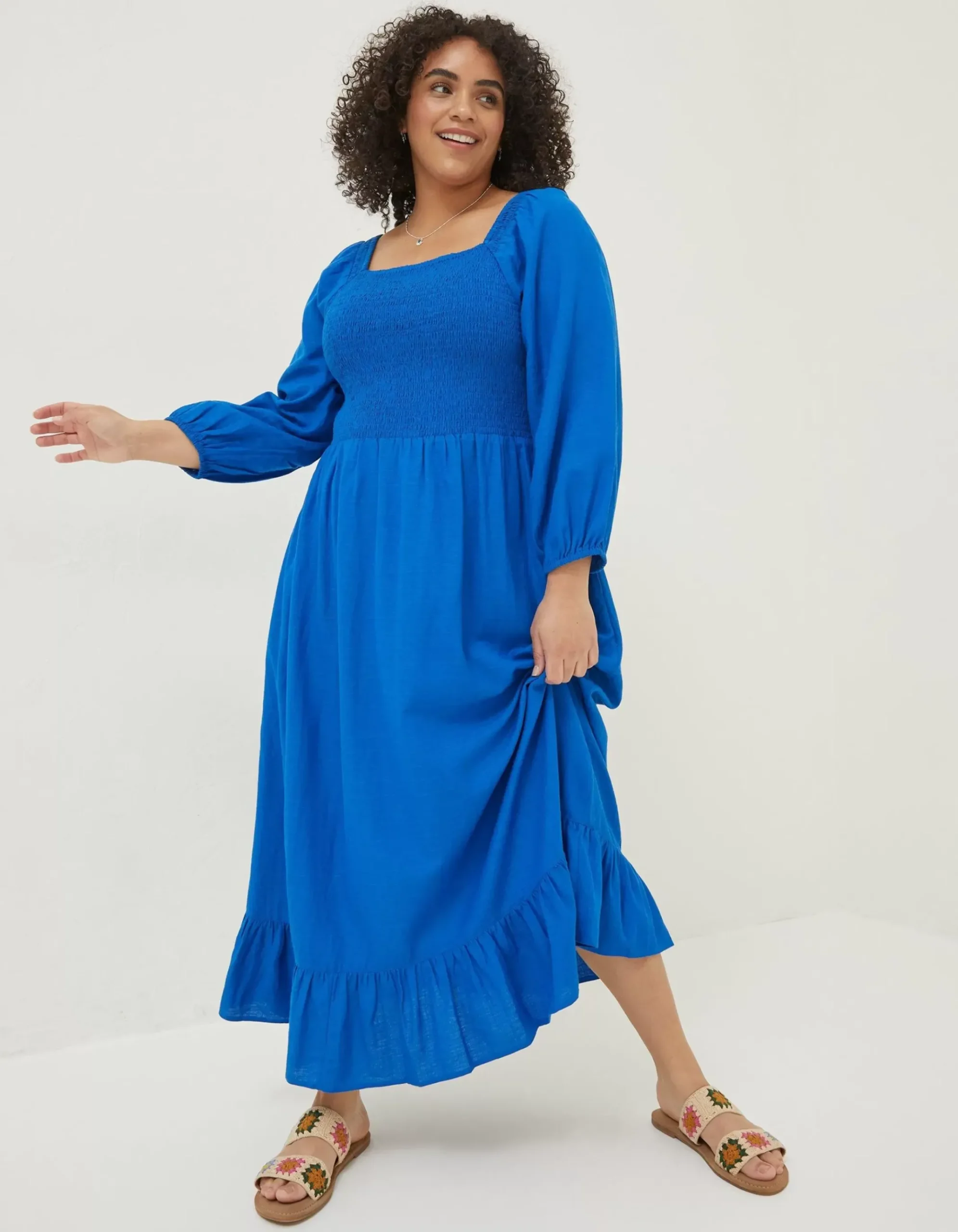 Adele Shirred Midi Dress