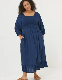 Adele Shirred Midi Dress