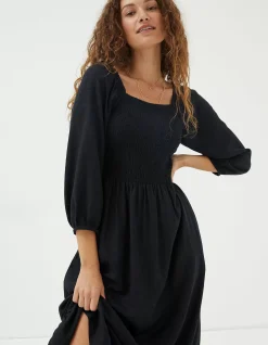 Adele Shirred Midi Dress