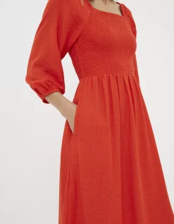 Adele Shirred Midi Dress