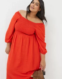 Adele Shirred Midi Dress