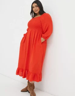 Adele Shirred Midi Dress