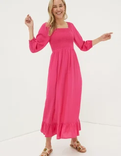 Adele Shirred Midi Dress