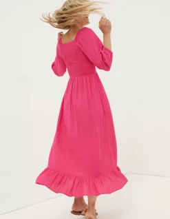 Adele Shirred Midi Dress