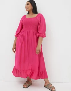 Adele Shirred Midi Dress