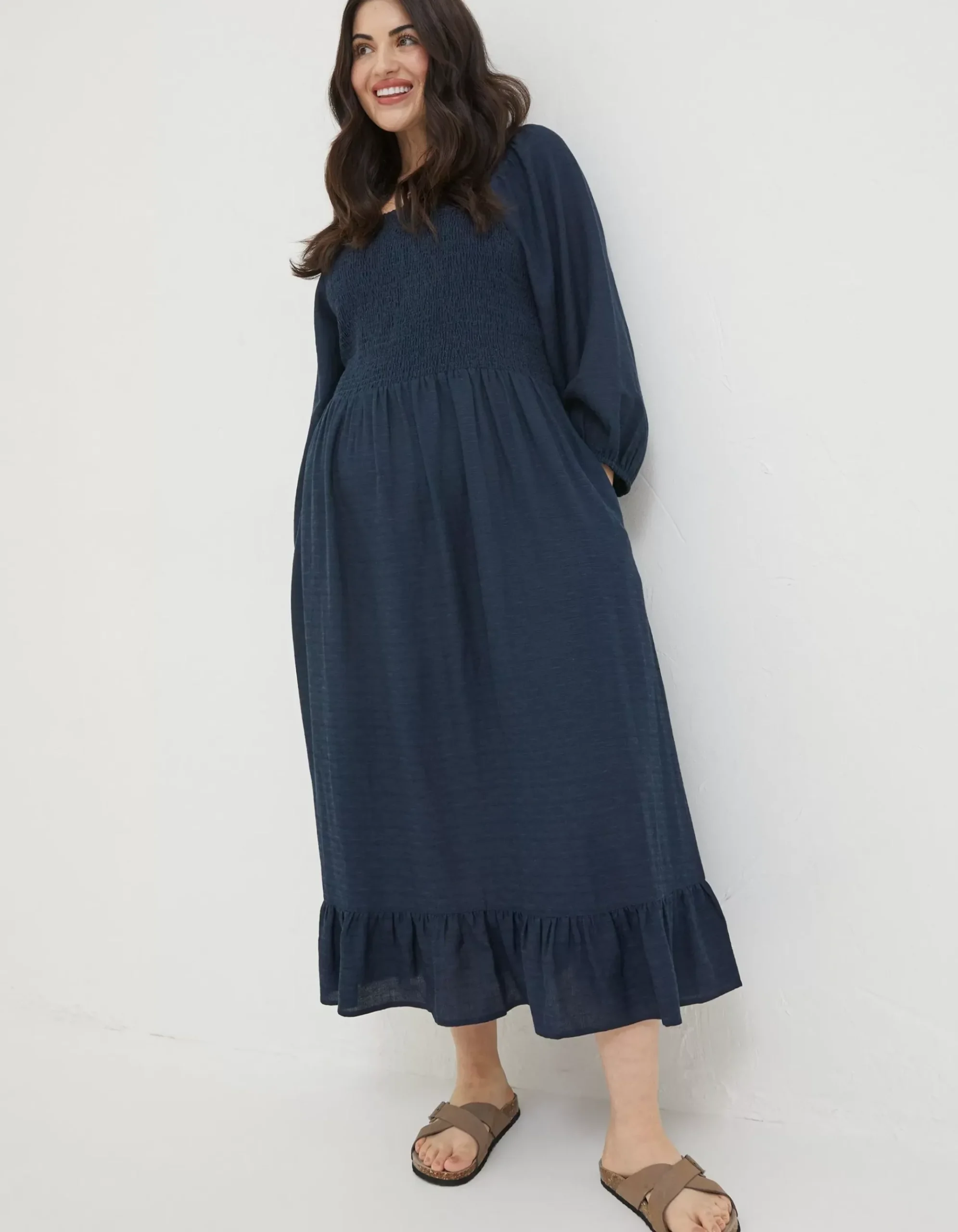 Adele Shirred Midi Dress