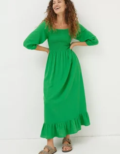 Adele Shirred Midi Dress