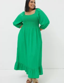 Adele Shirred Midi Dress