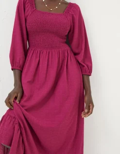 Adele Shirred Midi Dress