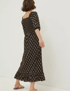 Adele Woodblock Midi Dress