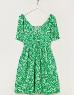 Aideen Linen Blend Leaf Dress