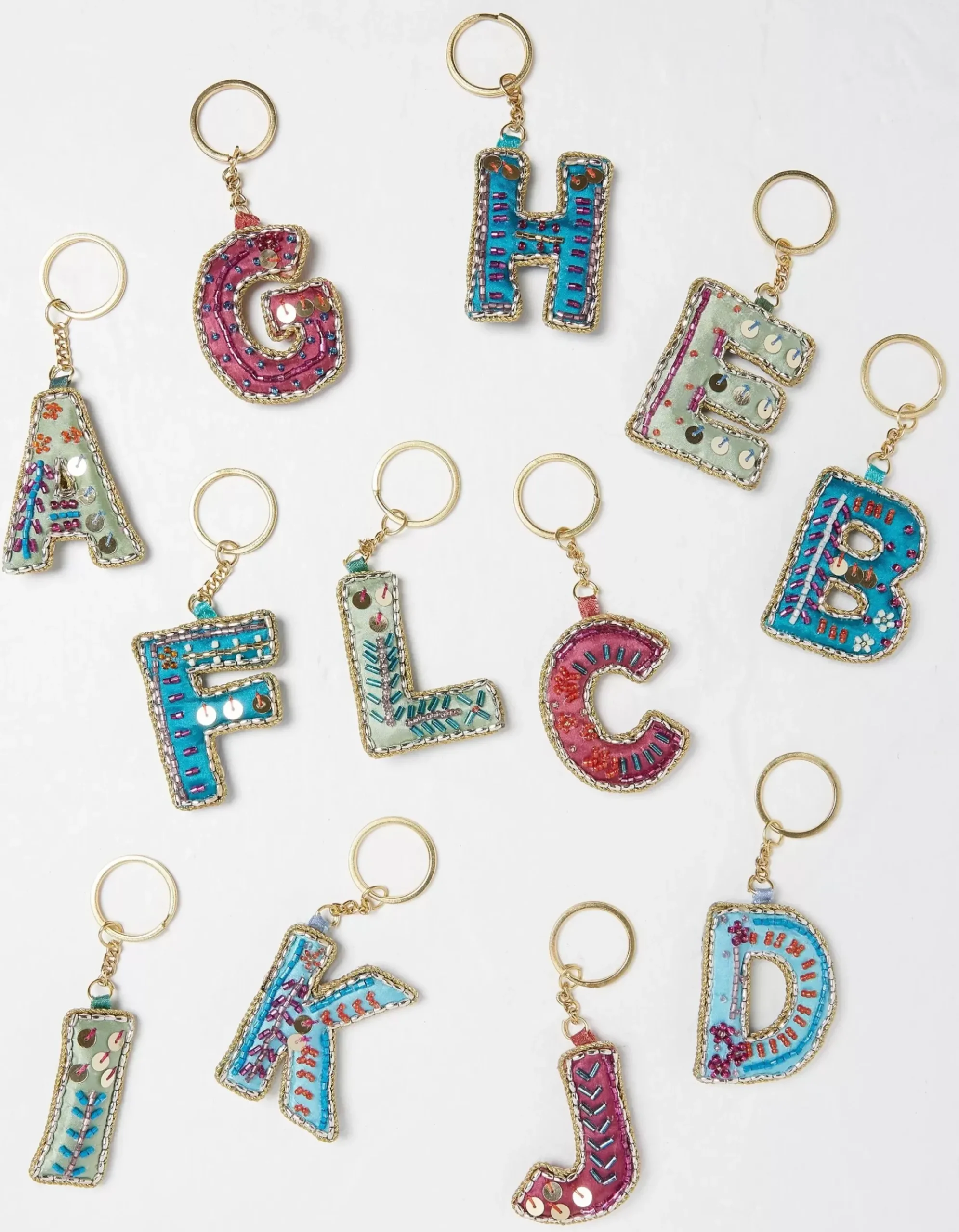 Alphabet Beaded Keyring A-L
