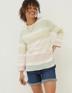 Amari Textured Stripe Crew Sweatshirt