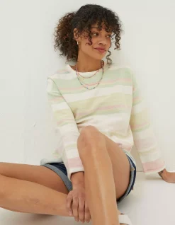 Amari Textured Stripe Crew Sweatshirt