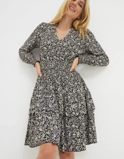 Amba Mono Vines Jersey Dress