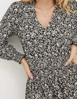 Amba Mono Vines Jersey Dress