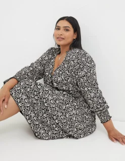 Amba Mono Vines Jersey Dress