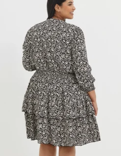 Amba Mono Vines Jersey Dress