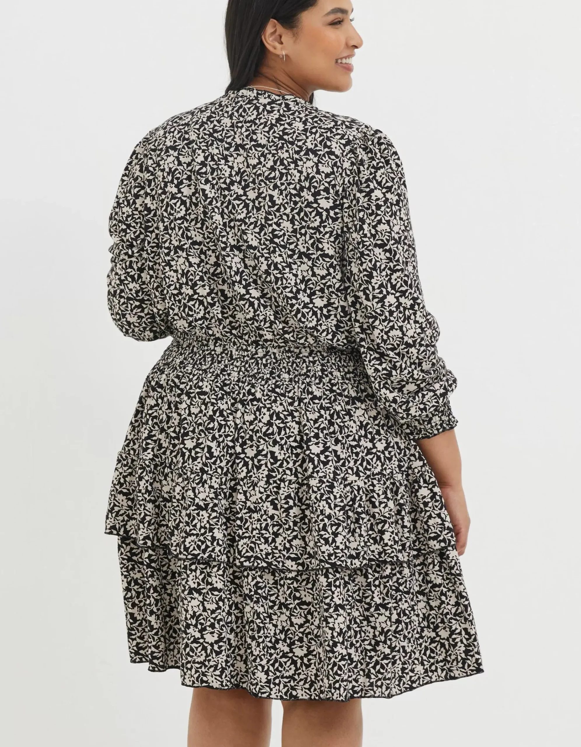 Amba Mono Vines Jersey Dress