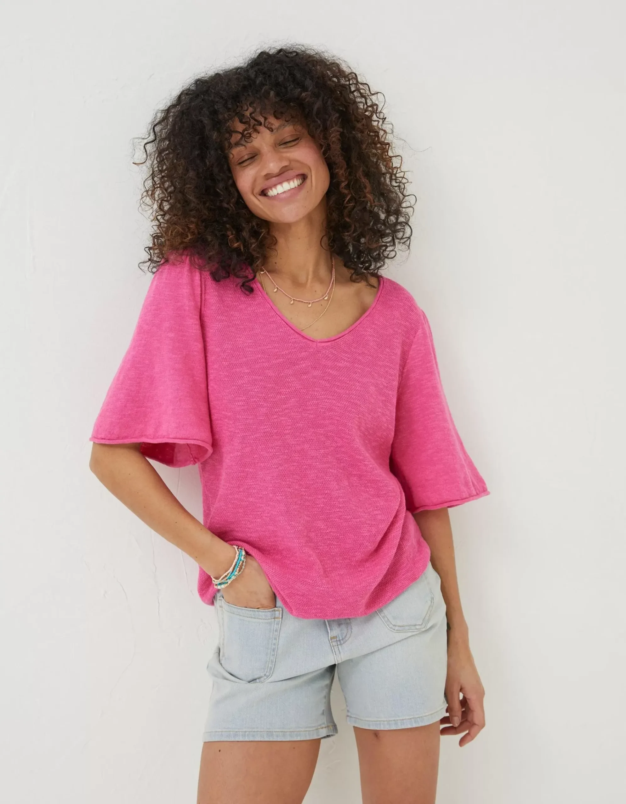 Angela V Neck Knitted Top
