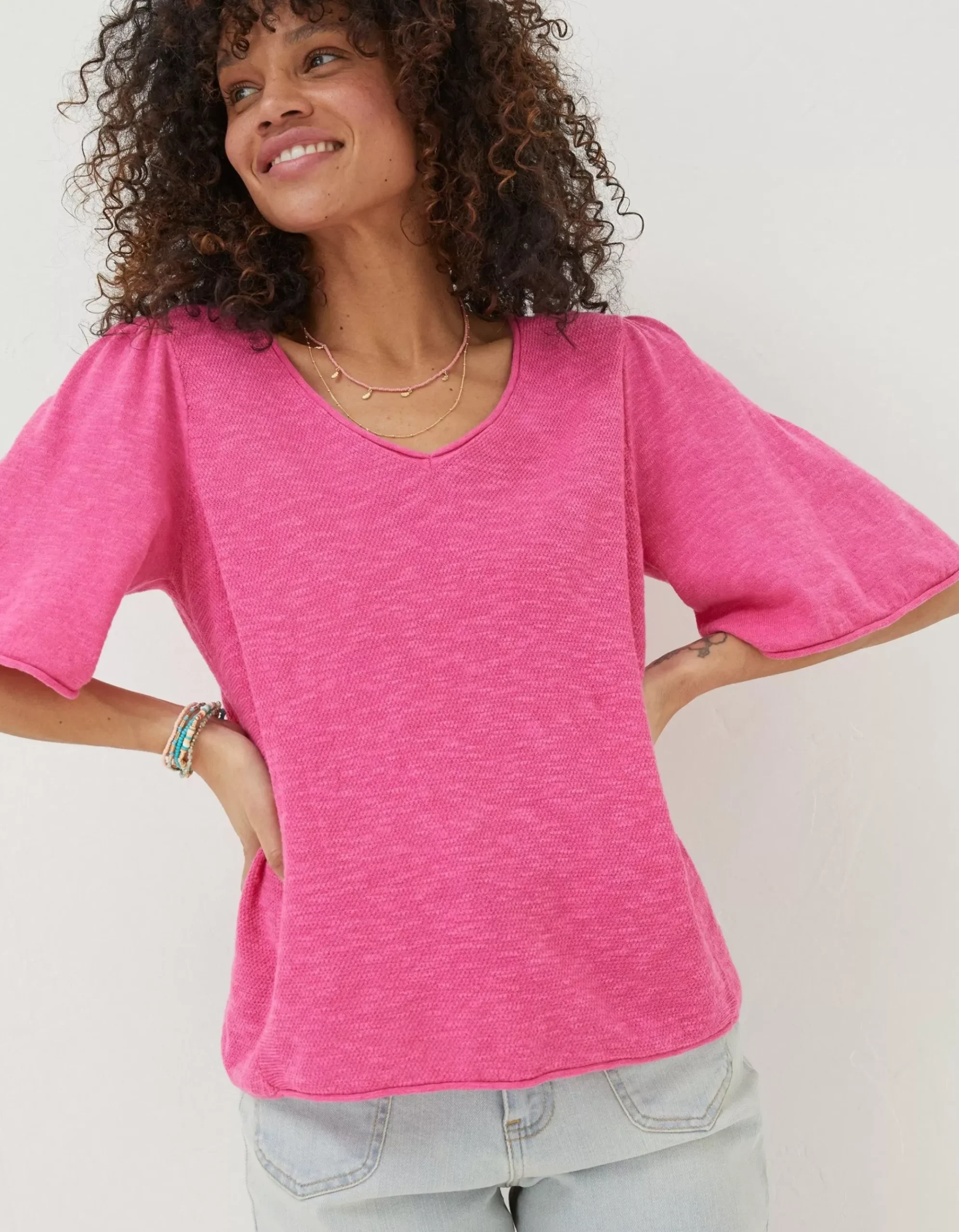Angela V Neck Knitted Top