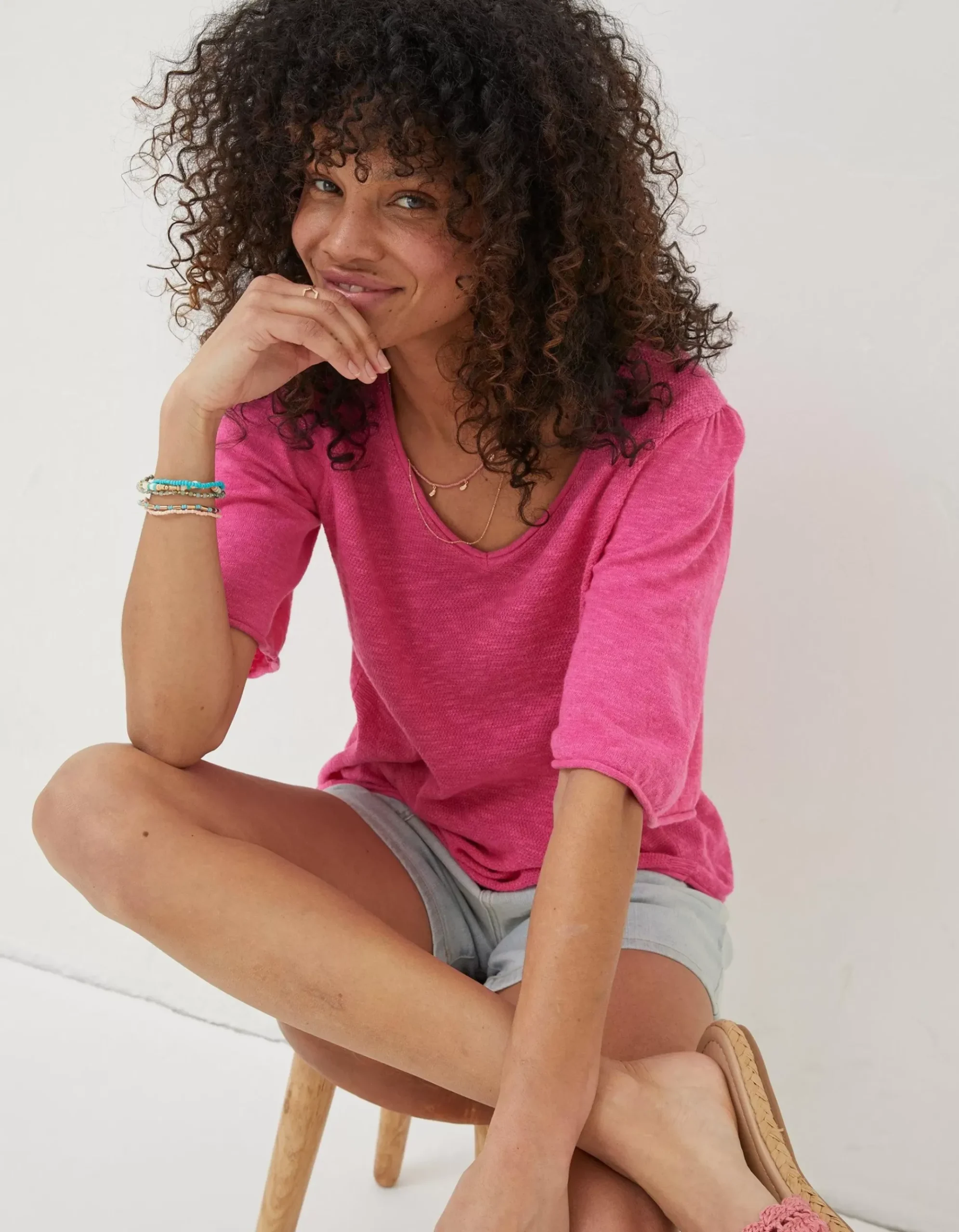 Angela V Neck Knitted Top