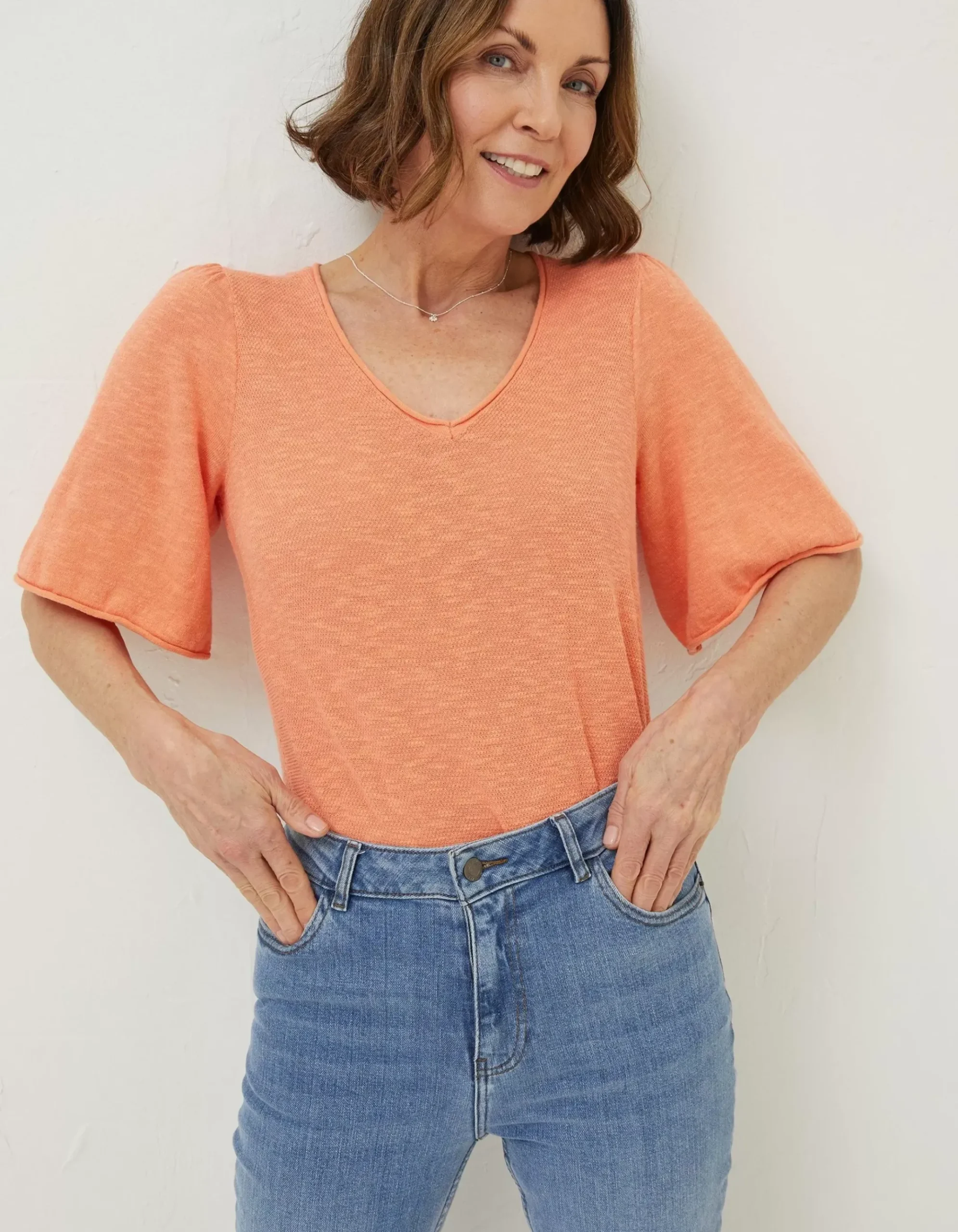 Angela V Neck Knitted Top