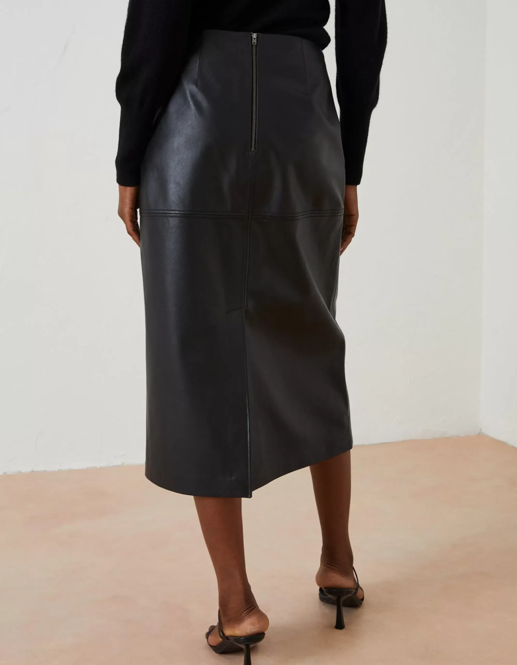 Anya Leather Midi Skirt