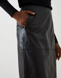 Anya Leather Midi Skirt