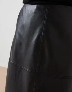 Anya Leather Midi Skirt