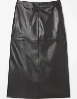 Anya Leather Midi Skirt