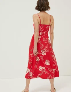 Ariel Batik Red Midi Dress
